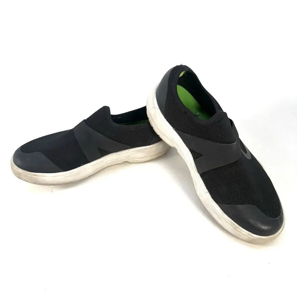 OOFOS Men's OOMG Sport Low Black Shoe Size 10.5 White Slip On